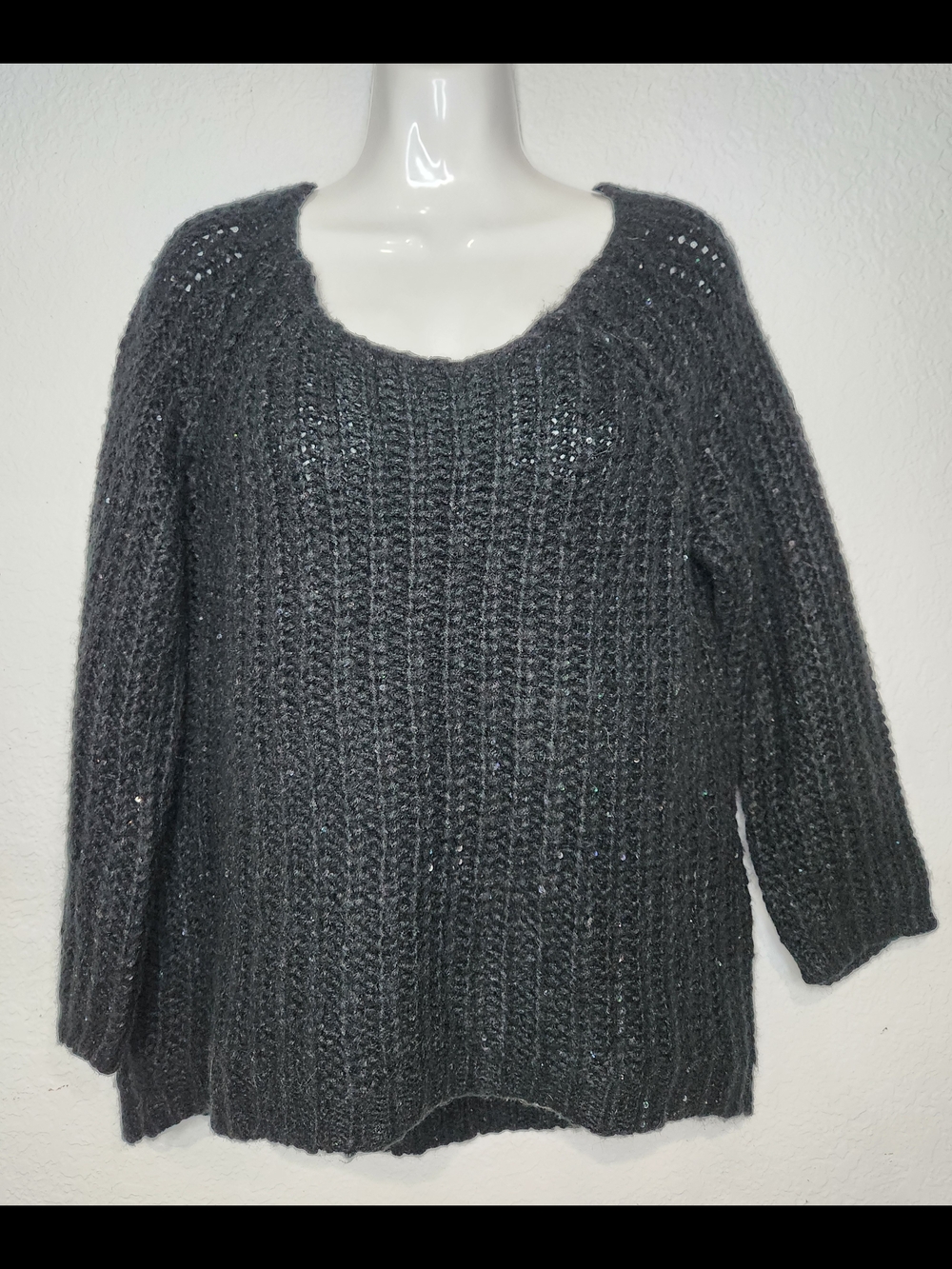 Anthropology Knitted & Knotted Women's Scoop Neck Chunky Knit Sweater